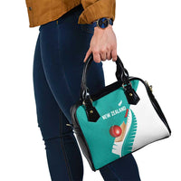 New Zealand Cricket Shoulder Handbag Kiwi Birds Haka Dance Turquoise Fern Sporty Style LT03 - Polynesian Pride