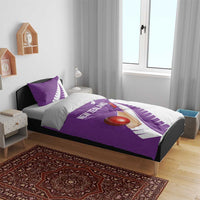 New Zealand Cricket Bedding Set Kiwi Birds Haka Dance Purple Fern Sporty Style