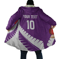 Custom New Zealand Cricket Cloak Kiwi Birds Haka Dance Purple Fern Sporty Style LT03 - Polynesian Pride