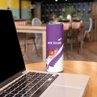 Custom New Zealand Cricket Skinny Tumbler Kiwi Birds Haka Dance Purple Fern Sporty Style LT03 - Polynesian Pride