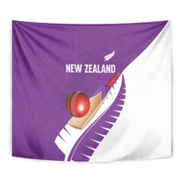 New Zealand Cricket Tapestry Kiwi Birds Haka Dance Purple Fern Sporty Style LT03 - Polynesian Pride