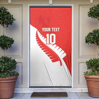 Custom New Zealand Cricket Door Cover Kiwi Birds Haka Dance Red Fern Sporty Style LT03 Red - Polynesian Pride