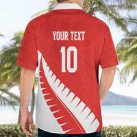 Custom New Zealand Cricket Hawaiian Shirt Kiwi Birds Haka Dance Red Fern Sporty Style LT03 - Polynesian Pride