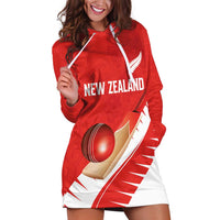 Custom New Zealand Cricket Hoodie Dress Kiwi Birds Haka Dance Red Fern Sporty Style LT03 Red - Polynesian Pride