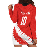 Custom New Zealand Cricket Hoodie Dress Kiwi Birds Haka Dance Red Fern Sporty Style LT03 - Polynesian Pride