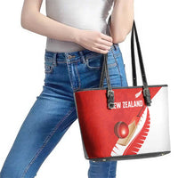 New Zealand Cricket Leather Tote Bag Kiwi Birds Haka Dance Red Fern Sporty Style LT03 - Polynesian Pride