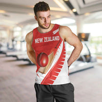 Custom New Zealand Cricket Men Tank Top Kiwi Birds Haka Dance Red Fern Sporty Style LT03 Red - Polynesian Pride
