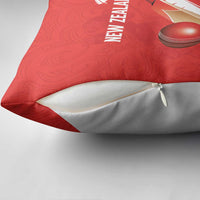New Zealand Cricket Pillow Cover Kiwi Birds Haka Dance Red Fern Sporty Style LT03 - Polynesian Pride