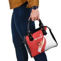 New Zealand Cricket Shoulder Handbag Kiwi Birds Haka Dance Red Fern Sporty Style