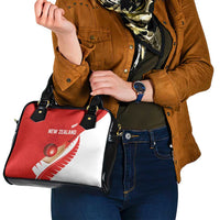 New Zealand Cricket Shoulder Handbag Kiwi Birds Haka Dance Red Fern Sporty Style
