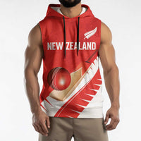 Custom New Zealand Cricket Sleeveless Hoodie Kiwi Birds Haka Dance Red Fern Sporty Style LT03 - Polynesian Pride