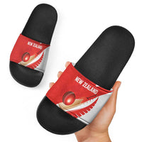 New Zealand Cricket Slide Sandals Kiwi Birds Haka Dance Red Fern Sporty Style LT03 - Polynesian Pride