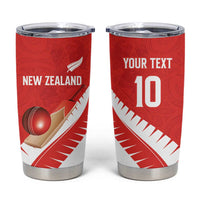Custom New Zealand Cricket Tumbler Cup Kiwi Birds Haka Dance Red Fern Sporty Style LT03 Red - Polynesian Pride