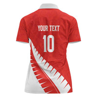 Custom New Zealand Cricket Women Polo Shirt Kiwi Birds Haka Dance Red Fern Sporty Style LT03 - Polynesian Pride