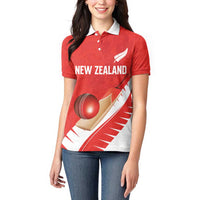 Custom New Zealand Cricket Women Polo Shirt Kiwi Birds Haka Dance Red Fern Sporty Style LT03 - Polynesian Pride