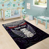 New Zealand Hei Tiki Area Rug Maori Purple Papua Shell Pattern LT03 - Polynesian Pride