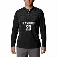 New Zealand Basketball Ta Moko Tribal Custom Button Sweatshirt
