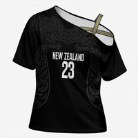New Zealand Basketball Ta Moko Tribal Custom Cross Shoulder Shirt