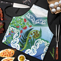 Aotearoa New Zealand Natural Plants Apron Pohutukawa with Silver Ferns Koru Frond Maori Tattoos