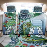 Aotearoa New Zealand Natural Plants Back Car Seat Cover Pohutukawa with Silver Ferns Koru Frond Maori Tattoos LT03 - Polynesian Pride