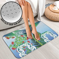 Aotearoa New Zealand Natural Plants Bathroom Set Pohutukawa with Silver Ferns Koru Frond Maori Tattoos LT03 - Polynesian Pride