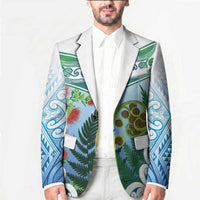 Aotearoa New Zealand Natural Plants Blazer Pohutukawa with Silver Ferns Koru Frond Maori Tattoos