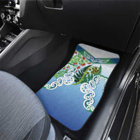 Aotearoa New Zealand Natural Plants Car Mats Pohutukawa with Silver Ferns Koru Frond Maori Tattoos LT03 - Polynesian Pride