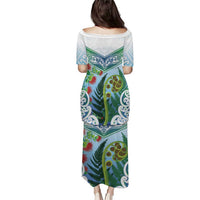 Aotearoa New Zealand Natural Plants Family Matching Puletasi and Hawaiian Shirt Pohutukawa with Silver Ferns Koru Frond Maori Tattoos LT03 - Polynesian Pride