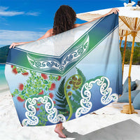 Aotearoa New Zealand Natural Plants Sarong Pohutukawa with Silver Ferns Koru Frond Maori Tattoos