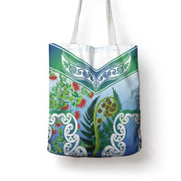Aotearoa New Zealand Natural Plants Tote Bag Pohutukawa with Silver Ferns Koru Frond Maori Tattoos LT03 - Polynesian Pride