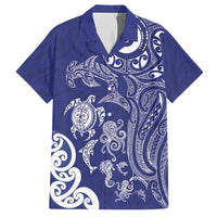 New Zealand Sea Animals with Maori Tribal Tattoo Hawaiian Shirt Blue Color LT03 Blue - Polynesian Pride