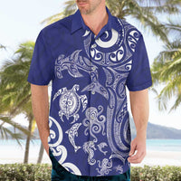 New Zealand Sea Animals with Maori Tribal Tattoo Hawaiian Shirt Blue Color LT03 - Polynesian Pride