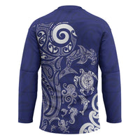 New Zealand Sea Animals with Maori Tribal Tattoo Hockey Jersey Blue Color LT03 - Polynesian Pride