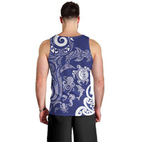 New Zealand Sea Animals with Maori Tribal Tattoo Men Tank Top Blue Color LT03 - Polynesian Pride