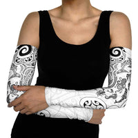 New Zealand Sea Animals with Maori Tribal Tattoo Arm Sleeves White Color