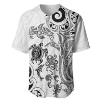 New Zealand Sea Animals with Maori Tribal Tattoo Baseball Jersey White Color