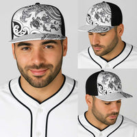 New Zealand Sea Animals with Maori Tribal Tattoo Baseball Net Cap White Color