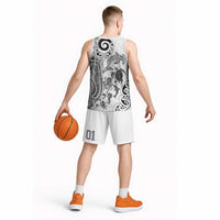 New Zealand Sea Animals with Maori Tribal Tattoo Basketball Jersey White Color LT03 - Polynesian Pride