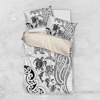 New Zealand Sea Animals with Maori Tribal Tattoo Bedding Set White Color