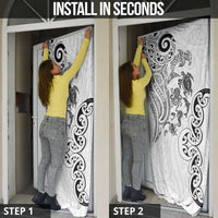 New Zealand Sea Animals with Maori Tribal Tattoo Door Cover White Color LT03 - Polynesian Pride