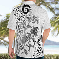 New Zealand Sea Animals with Maori Tribal Tattoo Hawaiian Shirt White Color LT03 - Polynesian Pride