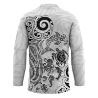 New Zealand Sea Animals with Maori Tribal Tattoo Hockey Jersey White Color LT03 - Polynesian Pride