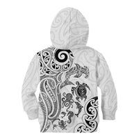 New Zealand Sea Animals with Maori Tribal Tattoo Kid Hoodie White Color LT03 - Polynesian Pride