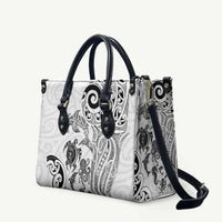 New Zealand Sea Animals with Maori Tribal Tattoo Leather Bag White Color