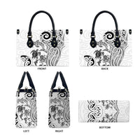 New Zealand Sea Animals with Maori Tribal Tattoo Leather Bag White Color