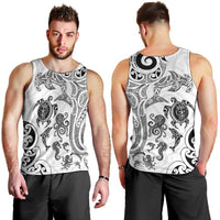 New Zealand Sea Animals with Maori Tribal Tattoo Men Tank Top White Color LT03 - Polynesian Pride