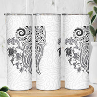 New Zealand Sea Animals with Maori Tribal Tattoo Skinny Tumbler White Color LT03 - Polynesian Pride