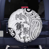 New Zealand Sea Animals with Maori Tribal Tattoo Spare Tire Cover White Color LT03 No hole White - Polynesian Pride