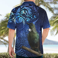 New Zealand Tui Bird Matariki Hawaiian Shirt Maori New Year with Galaxy Fern LT03 - Polynesian Pride