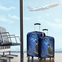 New Zealand Tui Bird Matariki Luggage Cover Maori New Year with Galaxy Fern LT03 - Polynesian Pride